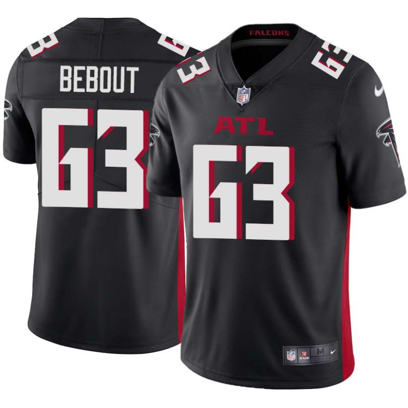 Falcons #63 Nick Bebout Football Jersey -Black