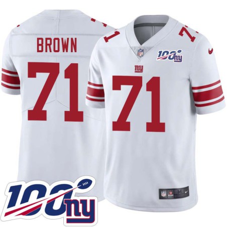 Giants #71 Charles Brown 2024 100 Year White Jersey