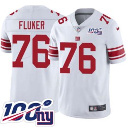 Giants #76 D.J. Fluker 2024 100 Year White Jersey