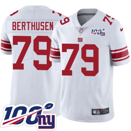 Giants #79 Bill Berthusen 2024 100 Year White Jersey