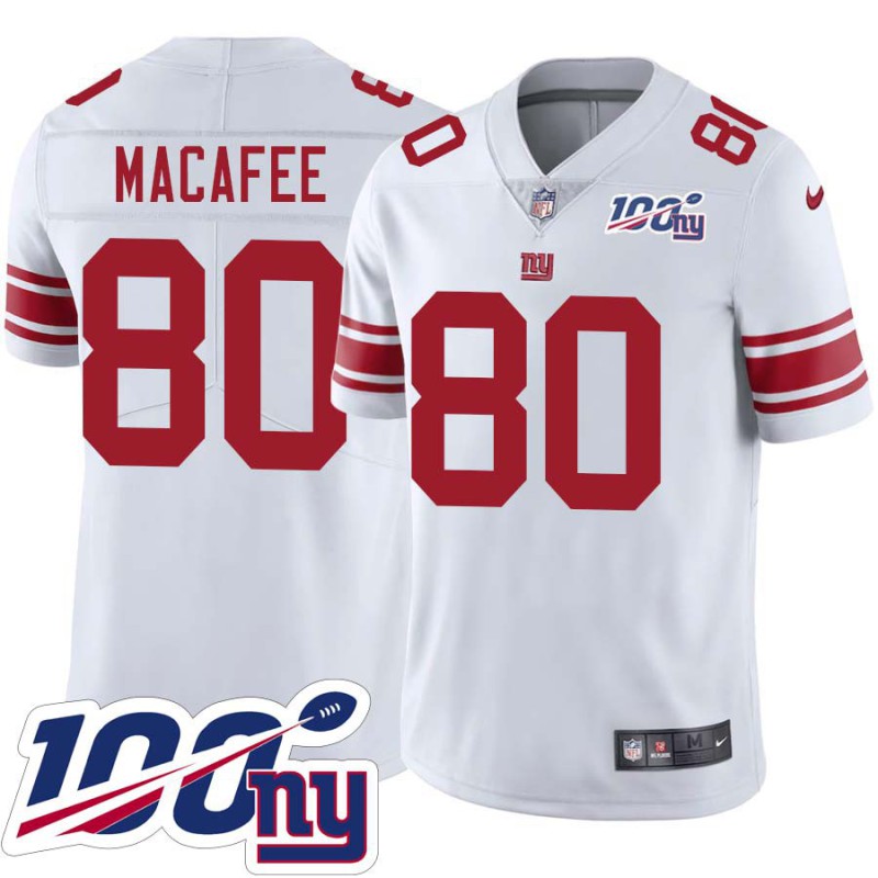 Giants #80 Ken MacAfee 2024 100 Year White Jersey