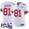 Giants #81 Cleveland Jackson 2024 100 Year White Jersey