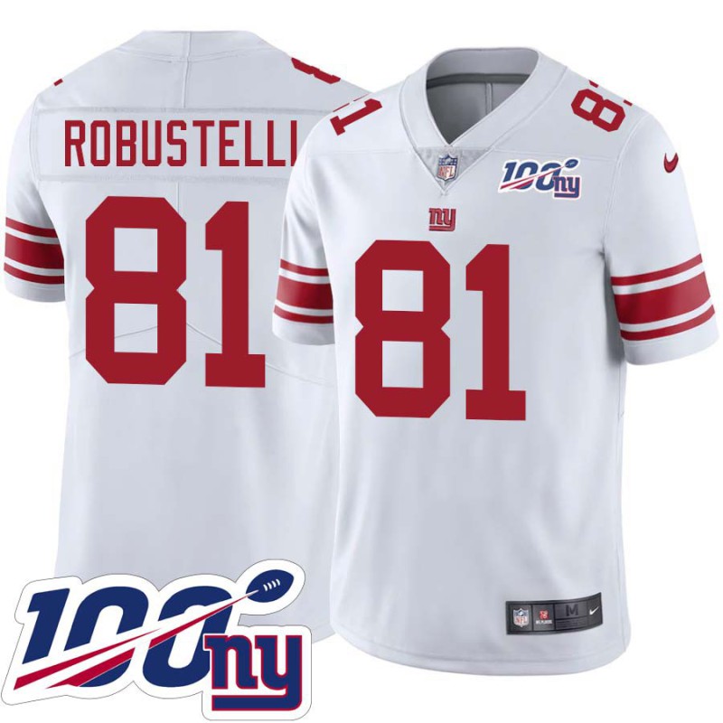 Giants #81 Andy Robustelli 2024 100 Year White Jersey