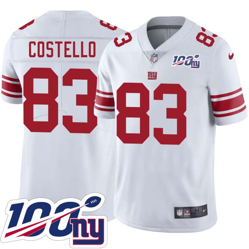 Giants #83 Tom Costello 2024 100 Year White Jersey