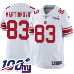 Giants #83 John Martinkovic 2024 100 Year White Jersey