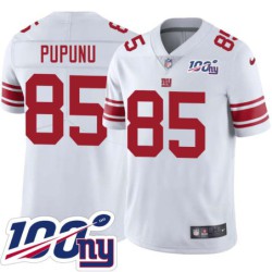 Giants #85 Alfred Pupunu 2024 100 Year White Jersey
