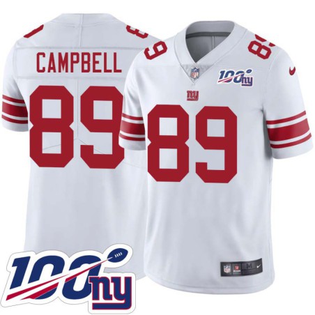 Giants #89 Dan Campbell 2024 100 Year White Jersey