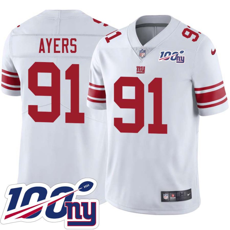 Giants #91 Robert Ayers 2024 100 Year White Jersey