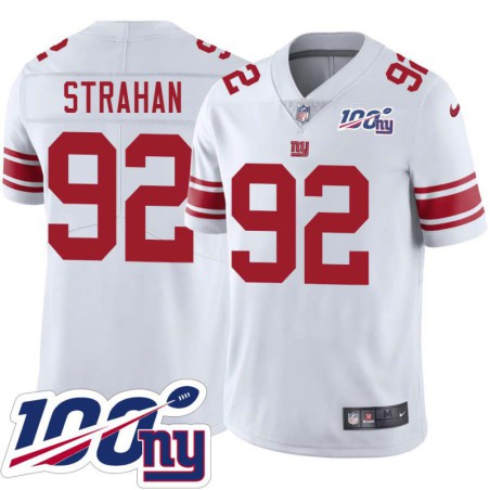 Giants #92 Michael Strahan 2024 100 Year White Jersey