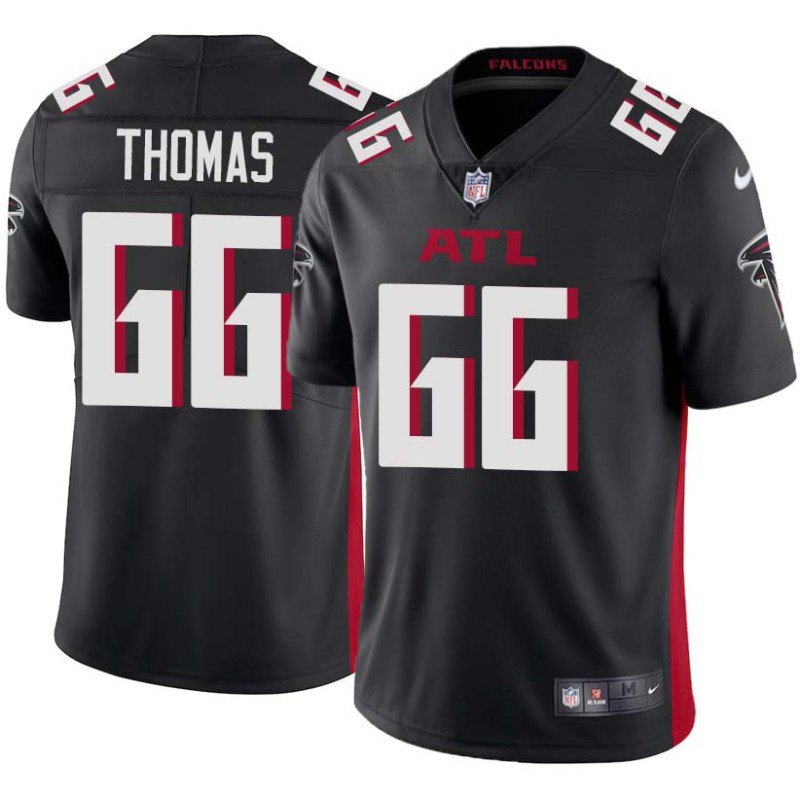 Falcons #66 Chuck Thomas Football Jersey -Black