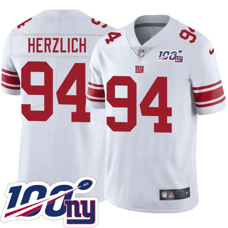 Giants #94 Mark Herzlich 2024 100 Year White Jersey