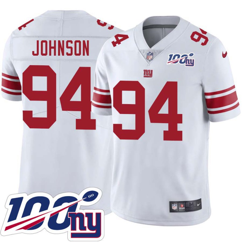 Giants #94 Dwight Johnson 2024 100 Year White Jersey