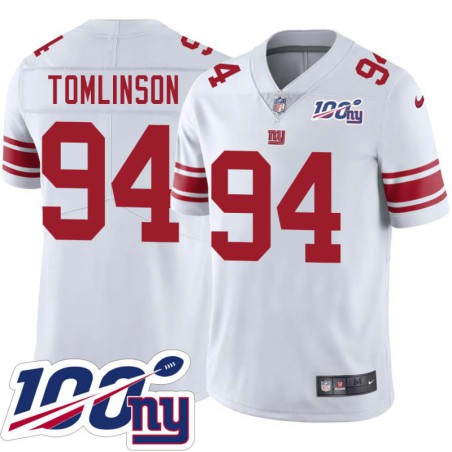 Giants #94 Dalvin Tomlinson 2024 100 Year White Jersey