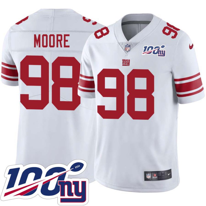 Giants #98 Damontre Moore 2024 100 Year White Jersey