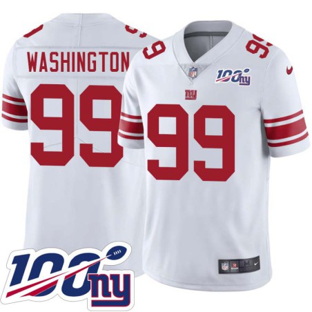 Giants #99 Keith Washington 2024 100 Year White Jersey