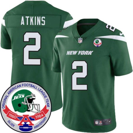 Jets #2 Billy Atkins 1984 Throwback Green Jersey