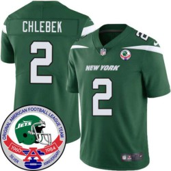 Jets #2 Ed Chlebek 1984 Throwback Green Jersey