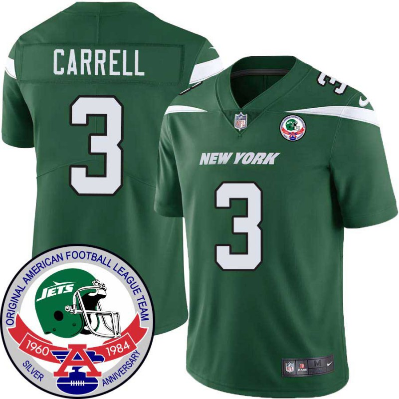 Jets #3 Duane Carrell 1984 Throwback Green Jersey