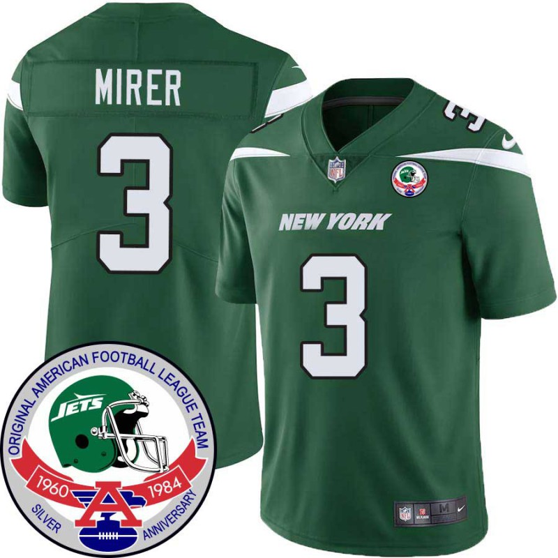 Jets #3 Rick Mirer 1984 Throwback Green Jersey