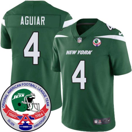 Jets #4 Louie Aguiar 1984 Throwback Green Jersey