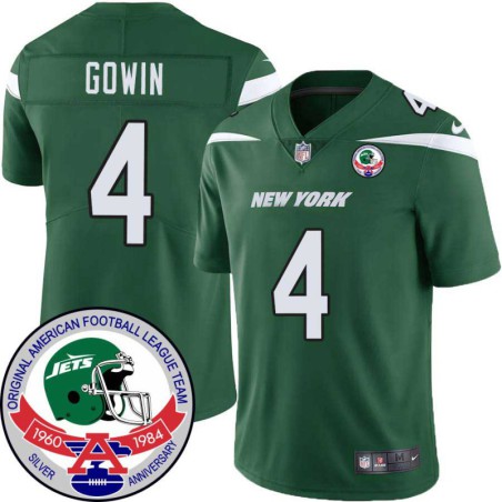 Jets #4 Toby Gowin 1984 Throwback Green Jersey