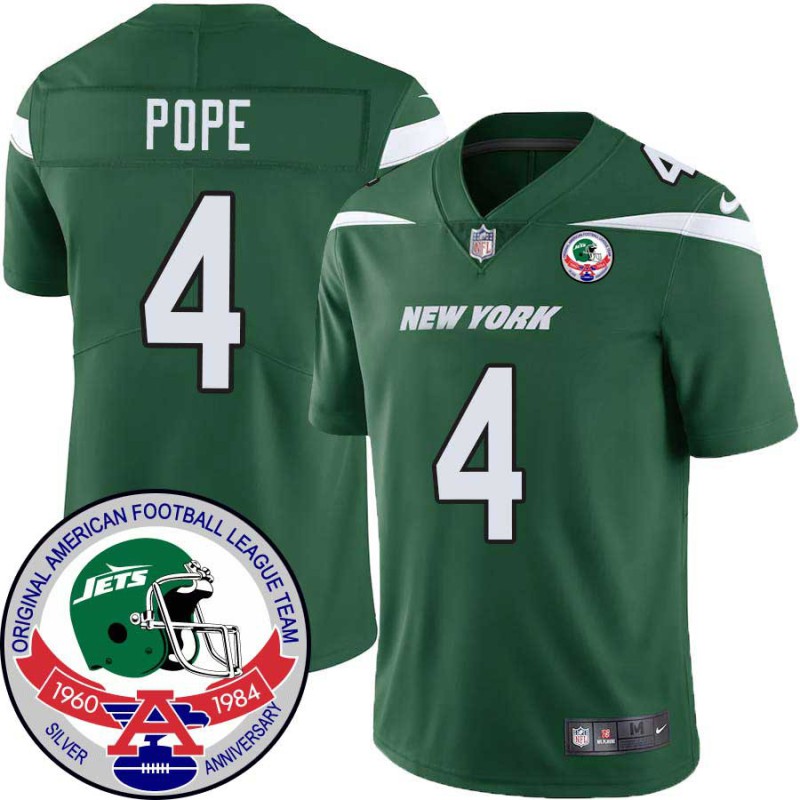 Jets #4 Daniel Pope 1984 Throwback Green Jersey