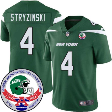 Jets #4 Dan Stryzinski 1984 Throwback Green Jersey