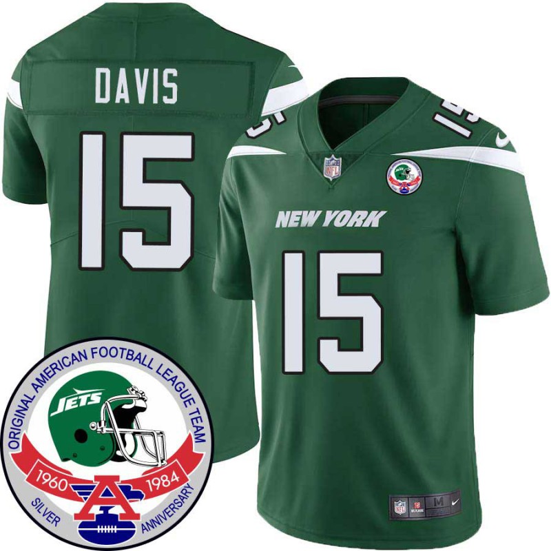 Jets #15 Bob Davis 1984 Throwback Green Jersey