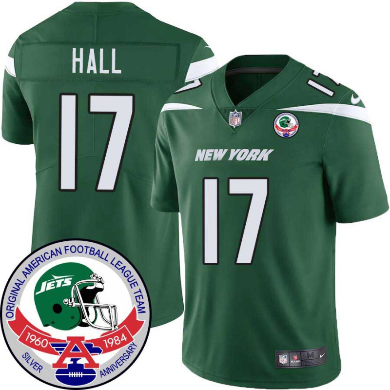 Jets #17 Galen Hall 1984 Throwback Green Jersey