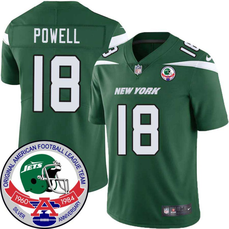 Jets #18 Walt Powell 1984 Throwback Green Jersey