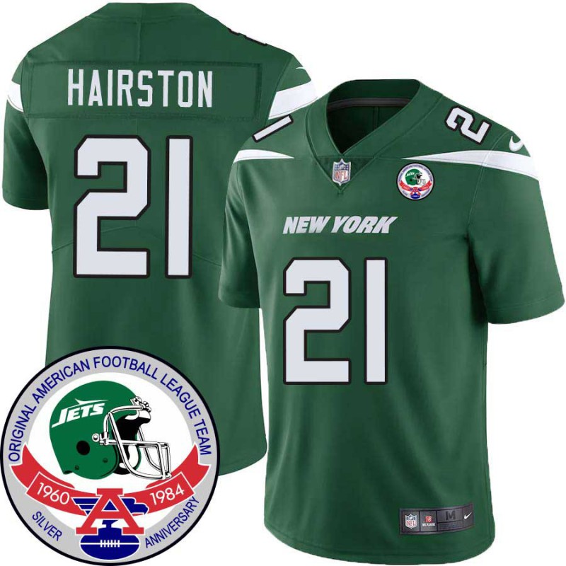 Jets #21 Nate Hairston 1984 Throwback Green Jersey