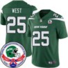 Jets #25 Mel West 1984 Throwback Green Jersey