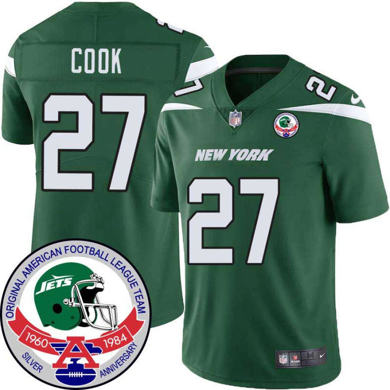 Jets #27 Emanuel Cook 1984 Throwback Green Jersey