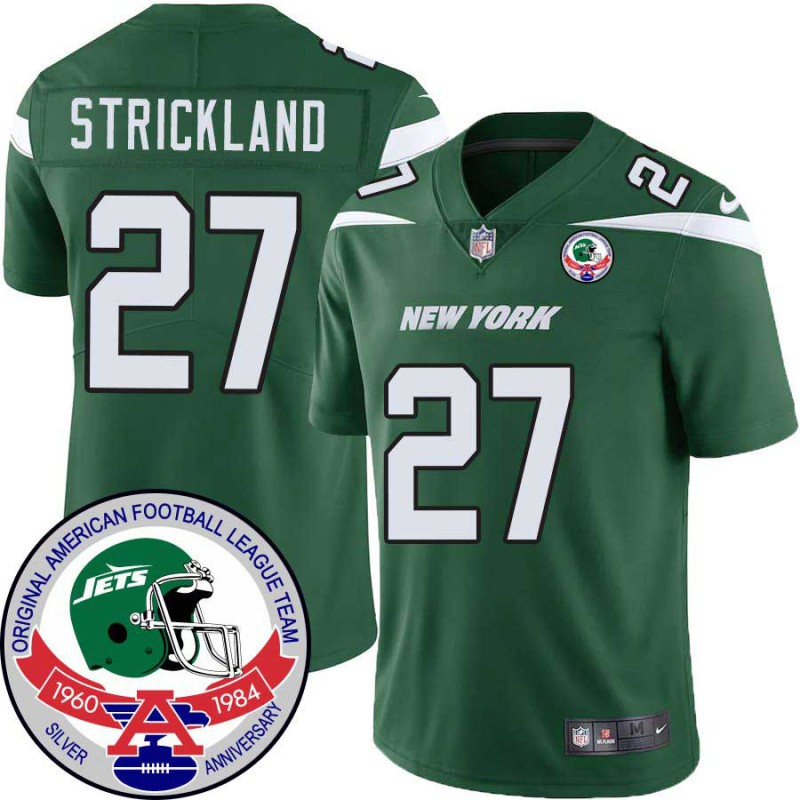 Jets #27 Donald Strickland 1984 Throwback Green Jersey