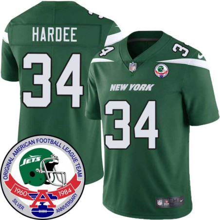 Jets #34 Justin Hardee 1984 Throwback Green Jersey