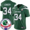 Jets #34 Dwight Lowery 1984 Throwback Green Jersey