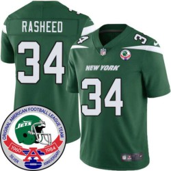 Jets #34 Kenyon Rasheed 1984 Throwback Green Jersey