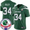 Jets #34 Larry Riley 1984 Throwback Green Jersey