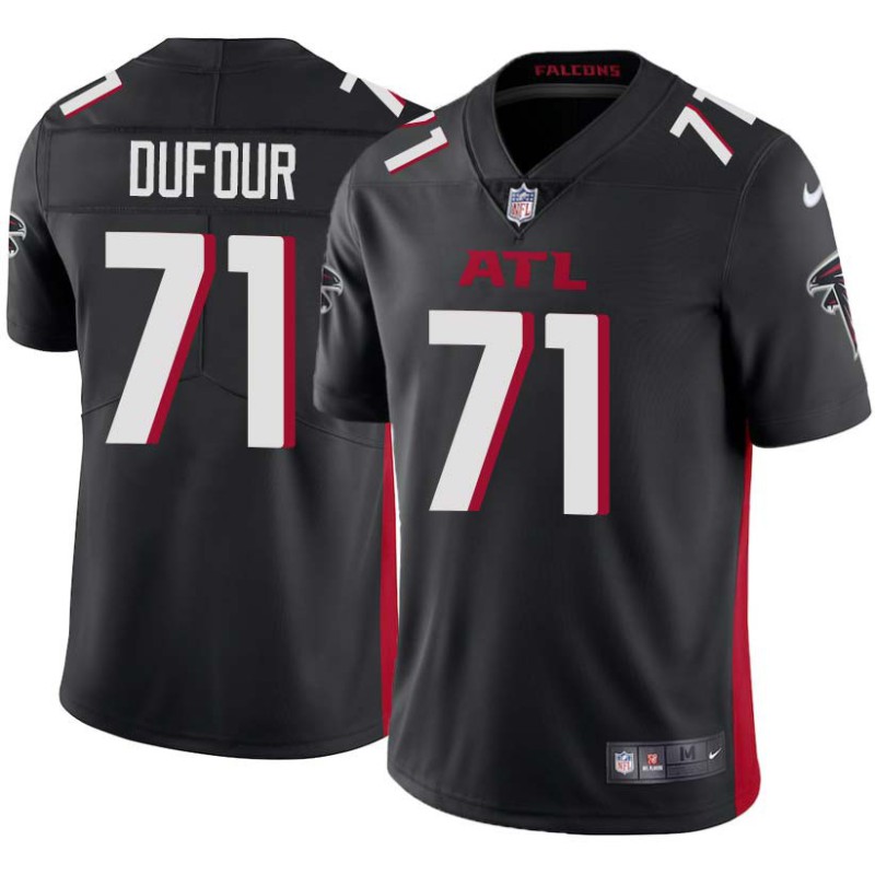 Falcons #71 Dan Dufour Football Jersey -Black