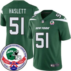 Jets #51 Jim Haslett 1984 Throwback Green Jersey