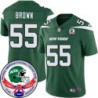 Jets #55 Mark Brown 1984 Throwback Green Jersey