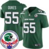 Jets #55 Mike Dukes 1984 Throwback Green Jersey