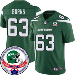 Jets #63 Lamont Burns 1984 Throwback Green Jersey