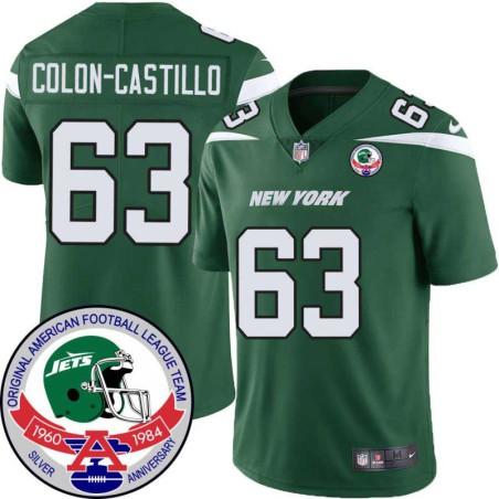 Jets #63 Trystan Colon-Castillo 1984 Throwback Green Jersey