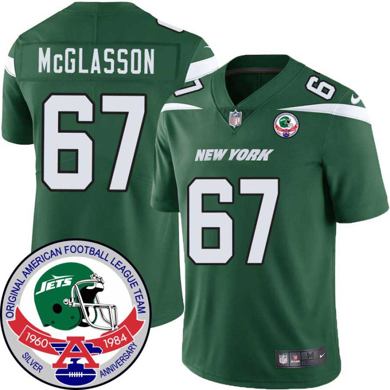 Jets #67 Ed McGlasson 1984 Throwback Green Jersey