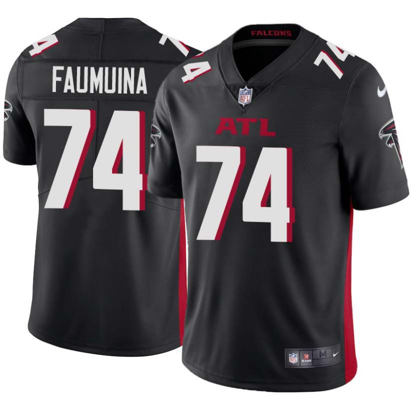 Falcons #74 Wilson Faumuina Football Jersey -Black