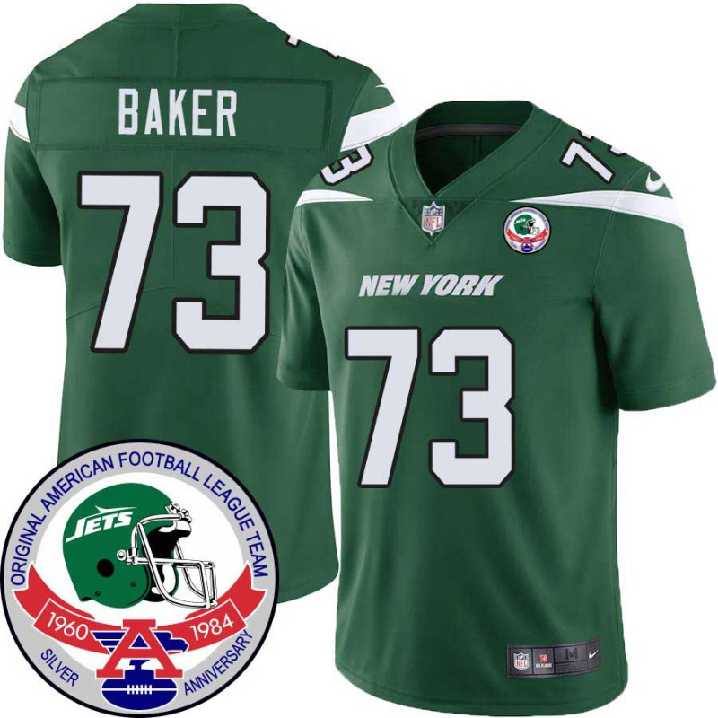 Jets #73 Larry Baker 1984 Throwback Green Jersey