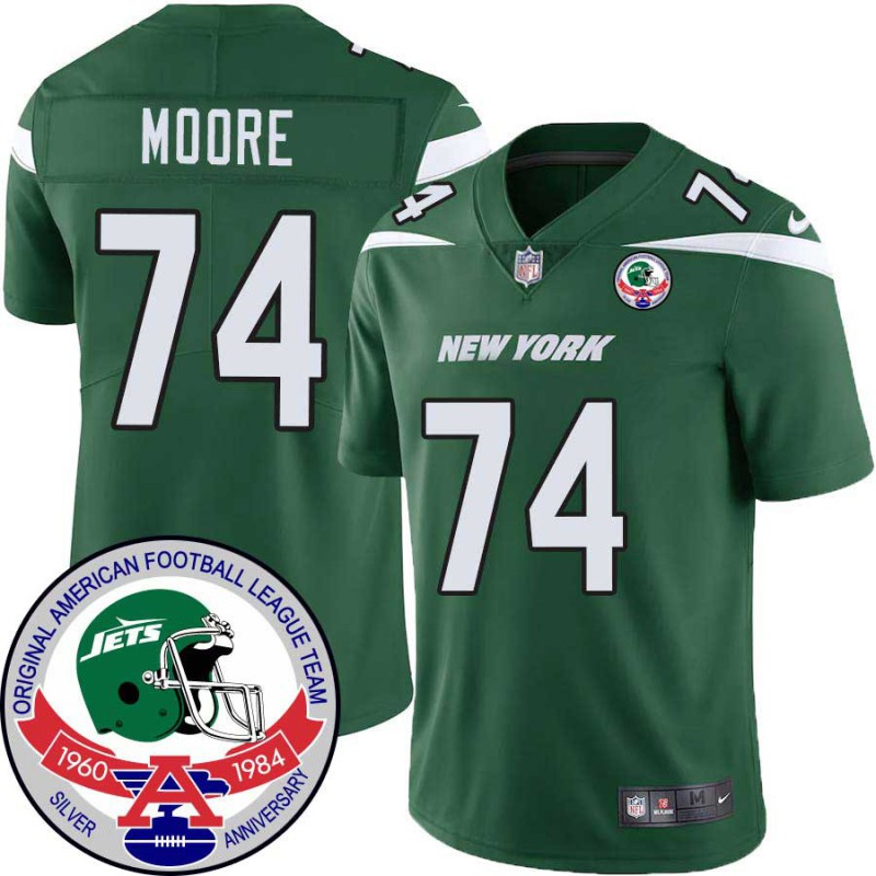 Jets #74 Derland Moore 1984 Throwback Green Jersey