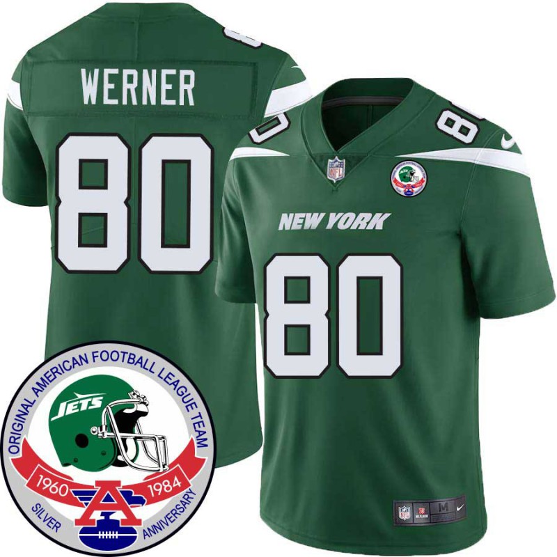 Jets #80 Greg Werner 1984 Throwback Green Jersey