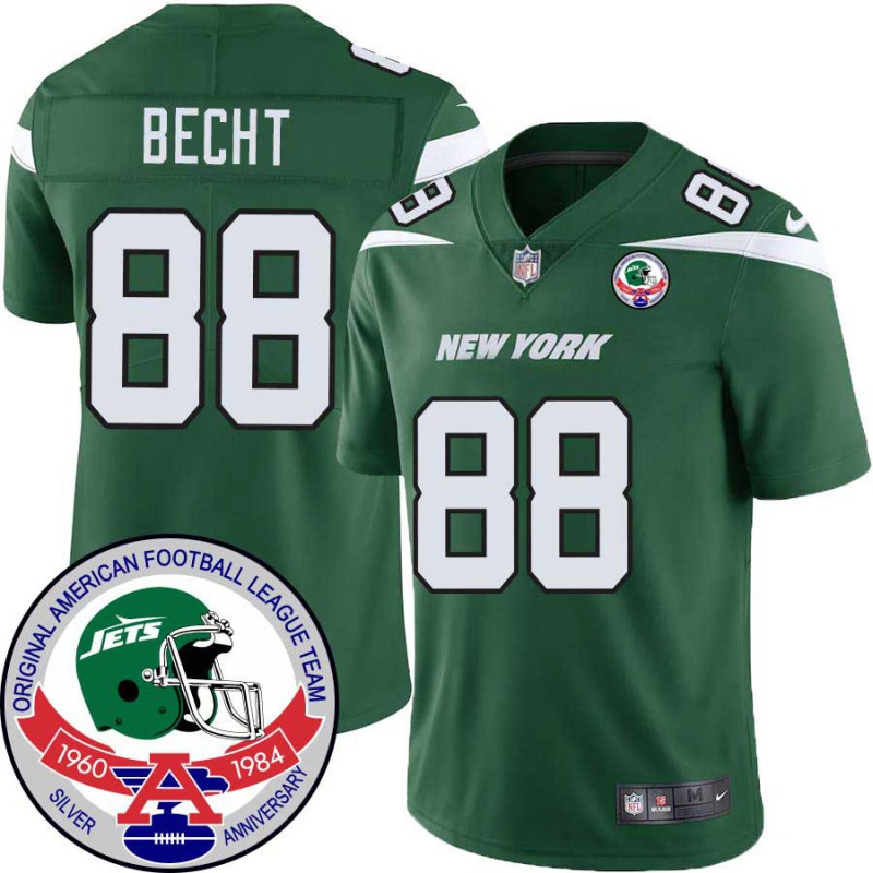 Jets #88 Anthony Becht 1984 Throwback Green Jersey